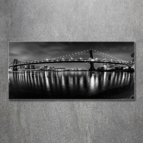 Quadro su vetro acrilico Manhattan di notte