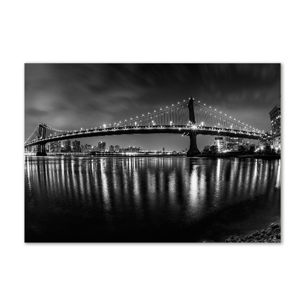 Quadro su vetro acrilico Manhattan di notte