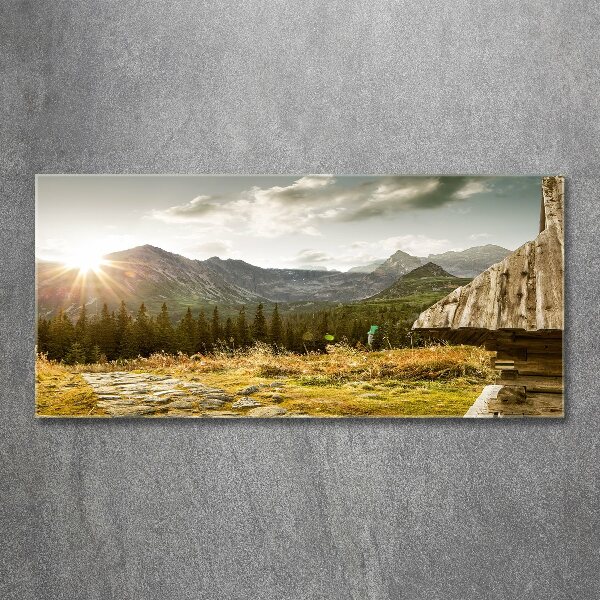 Quadro in vetro acrilico Casa in montagna