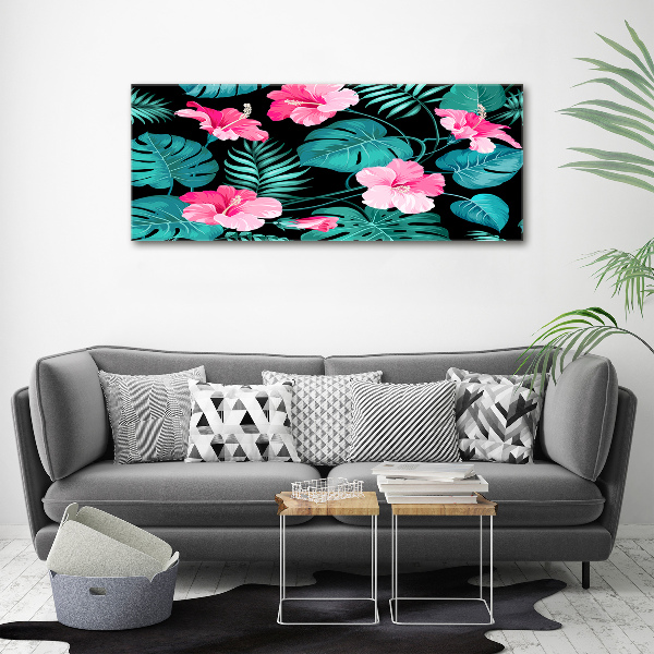 Quadro in vetro acrilico Fiori tropicali