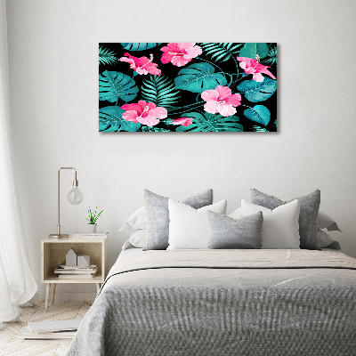 Quadro in vetro acrilico Fiori tropicali