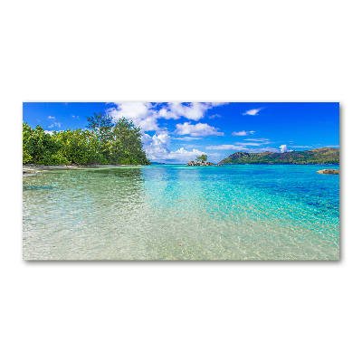 Quadro su vetro acrilico Spiaggia delle Seychelles