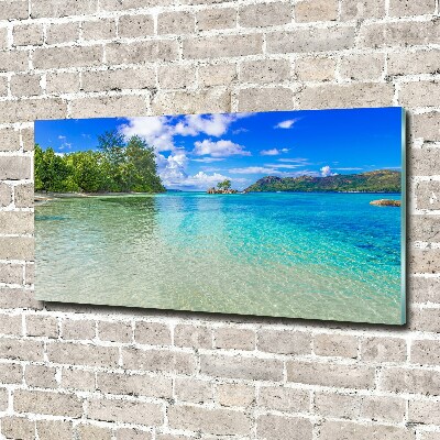Quadro su vetro acrilico Spiaggia delle Seychelles