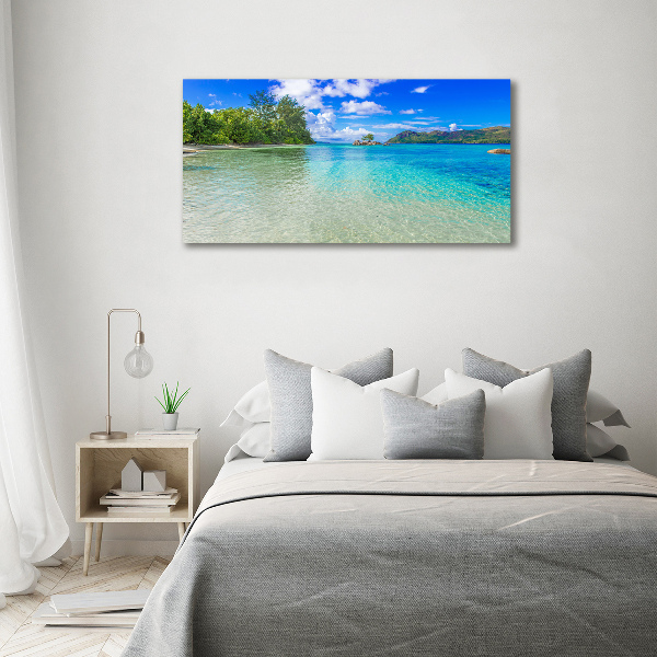 Quadro su vetro acrilico Spiaggia delle Seychelles