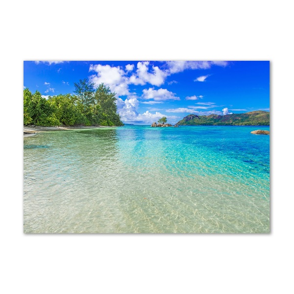 Quadro su vetro acrilico Spiaggia delle Seychelles