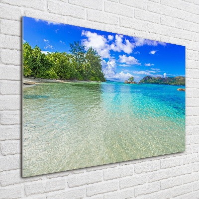 Quadro su vetro acrilico Spiaggia delle Seychelles