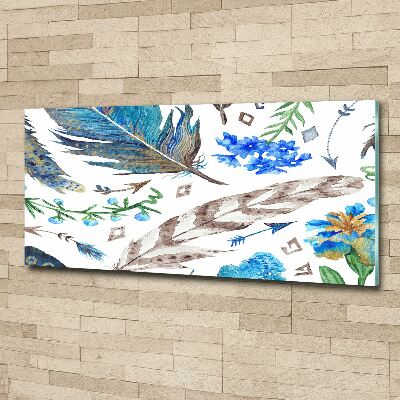 Quadro vetro acrilico Piume e fiori