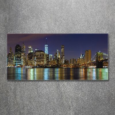 Quadro su vetro acrilico Manhattan di notte