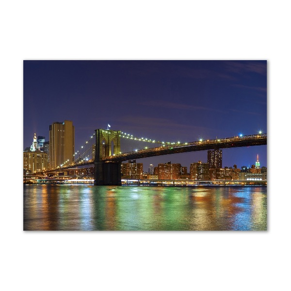 Quadro su vetro acrilico Manhattan di notte