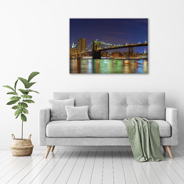 Quadro su vetro acrilico Manhattan di notte