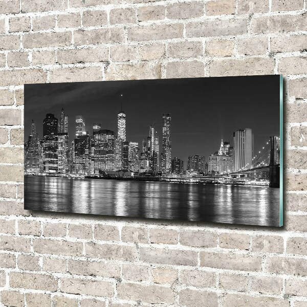 Quadro in vetro acrilico Manhattan di notte