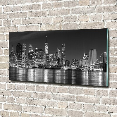Quadro in vetro acrilico Manhattan di notte