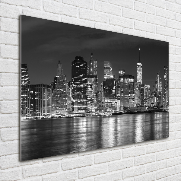 Quadro in vetro acrilico Manhattan di notte