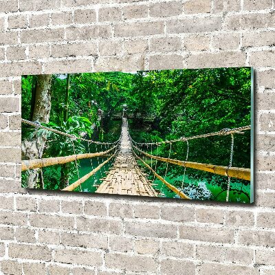 Quadro vetro acrilico Ponte nella foresta tropicale