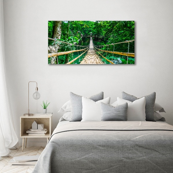 Quadro vetro acrilico Ponte nella foresta tropicale