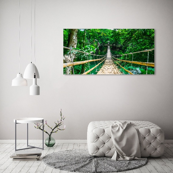 Quadro vetro acrilico Ponte nella foresta tropicale