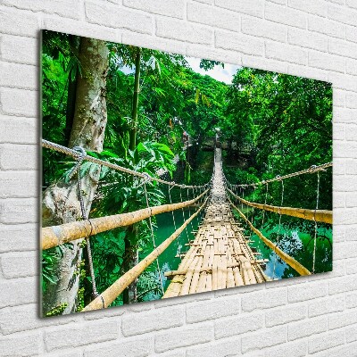 Quadro vetro acrilico Ponte nella foresta tropicale