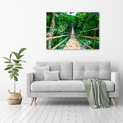 Quadro vetro acrilico Ponte nella foresta tropicale