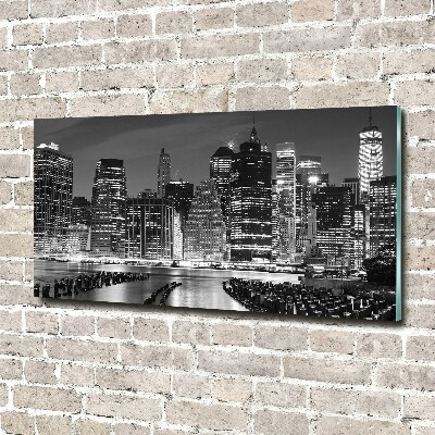 Quadro su vetro acrilico Manhattan di notte