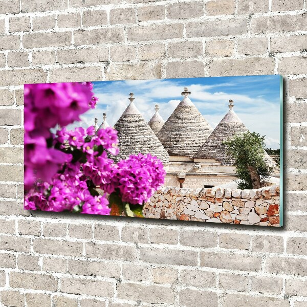 Quadro su vetro acrilico Case Trulli