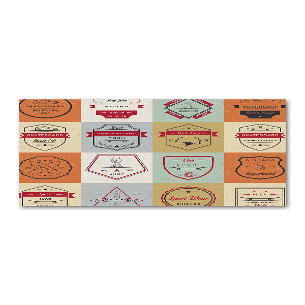 Quadro in vetro acrilico Segnali per skateboard