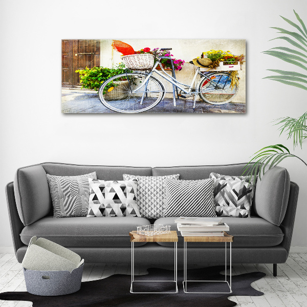 Quadro vetro acrilico Bicicletta bianca