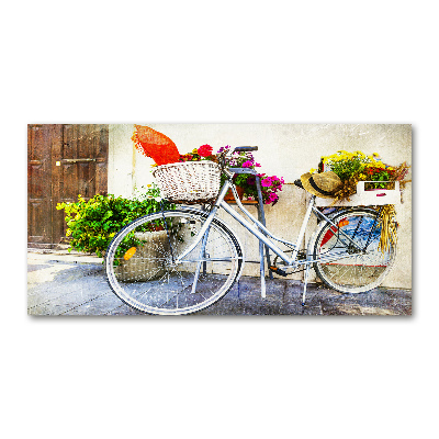 Quadro vetro acrilico Bicicletta bianca