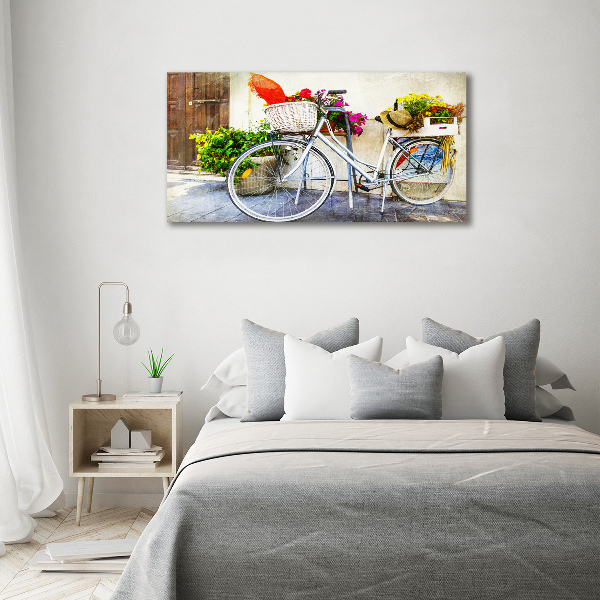 Quadro vetro acrilico Bicicletta bianca