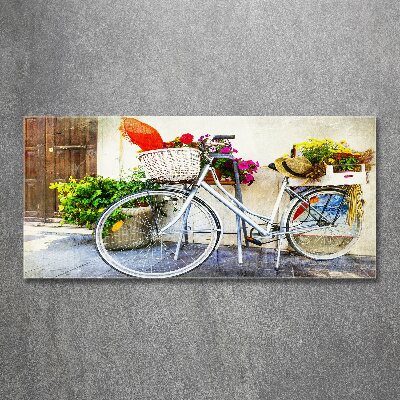 Quadro vetro acrilico Bicicletta bianca