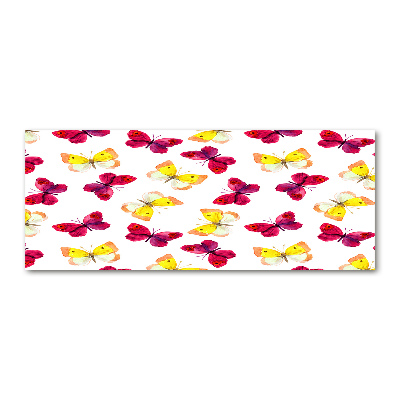 Quadro in vetro acrilico Farfalle e fiori