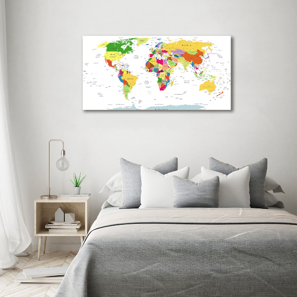 Quadro vetro acrilico Mappa del mondo