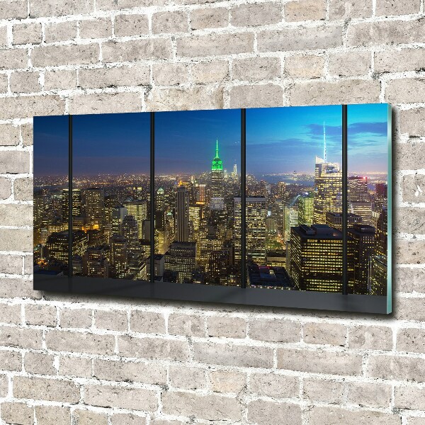 Quadro su vetro acrilico New York di notte