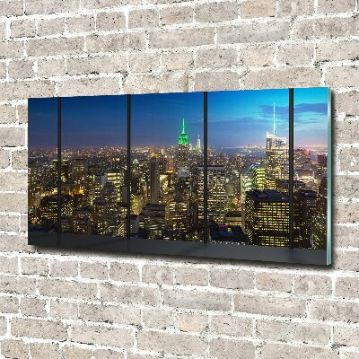 Quadro su vetro acrilico New York di notte