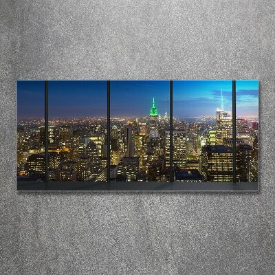 Quadro su vetro acrilico New York di notte