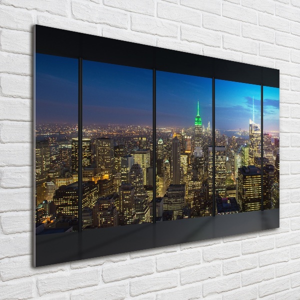Quadro su vetro acrilico New York di notte
