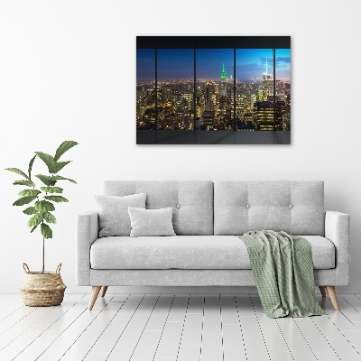 Quadro su vetro acrilico New York di notte