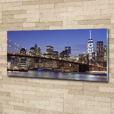 Quadro in vetro acrilico Manhattan di notte