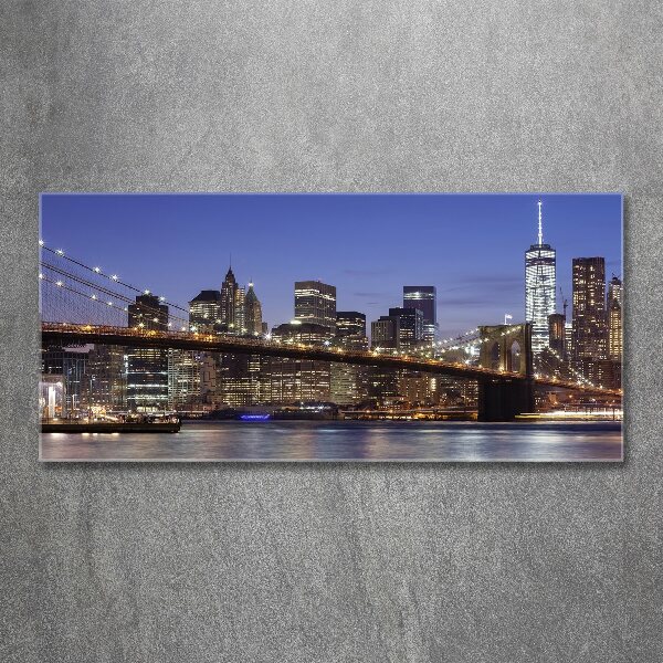 Quadro in vetro acrilico Manhattan di notte