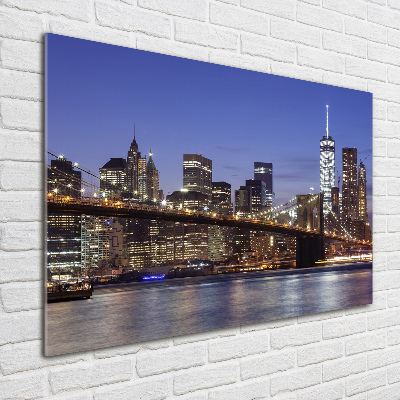 Quadro in vetro acrilico Manhattan di notte