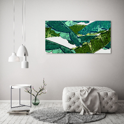 Quadro su vetro acrilico Foglie di banana
