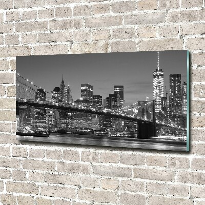 Quadro vetro acrilico Manhattan di notte