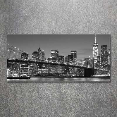 Quadro vetro acrilico Manhattan di notte