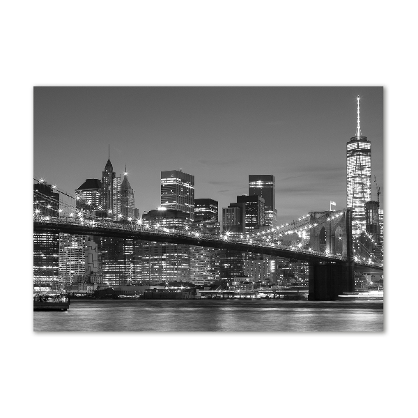 Quadro vetro acrilico Manhattan di notte