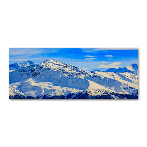 Quadro su vetro acrilico Le Alpi in inverno