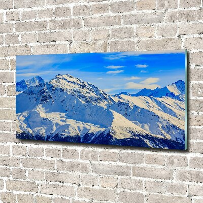 Quadro su vetro acrilico Le Alpi in inverno