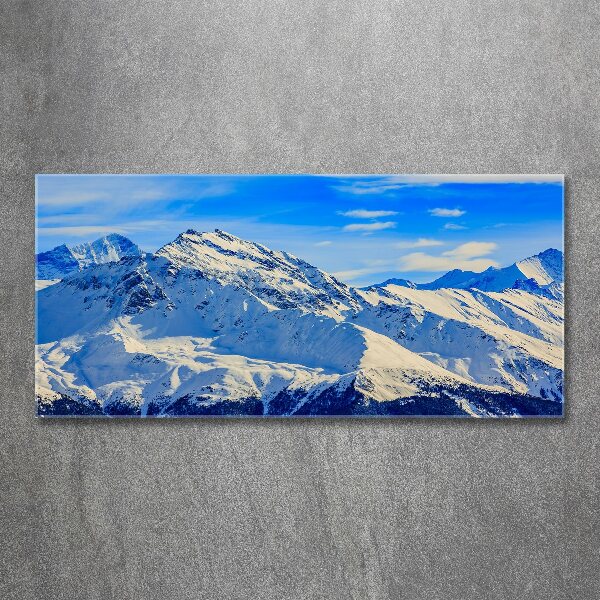 Quadro su vetro acrilico Le Alpi in inverno