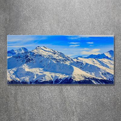 Quadro su vetro acrilico Le Alpi in inverno
