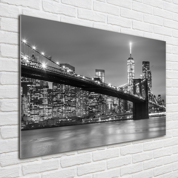 Quadro in vetro acrilico New York di notte