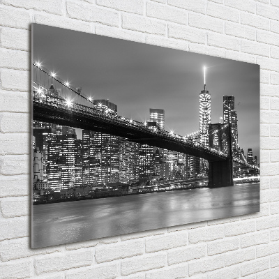Quadro in vetro acrilico New York di notte