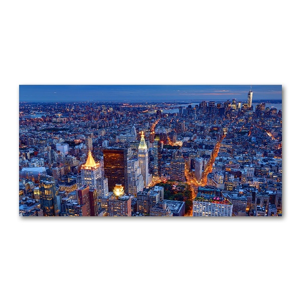 Quadro vetro acrilico Manhattan di notte